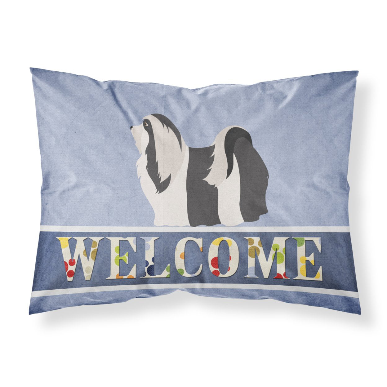 Havanese Welcome Fabric Standard Pillowcase - Multi-Colored - Standard