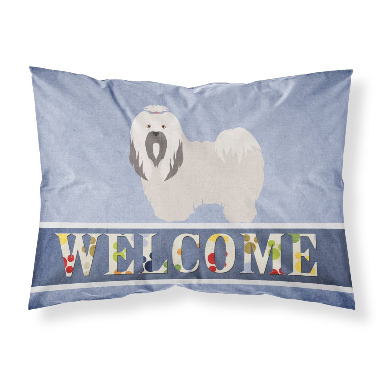 BB8319PILLOWCASE Lhasa Apso Welcome Fabric Standard Pillowcase
