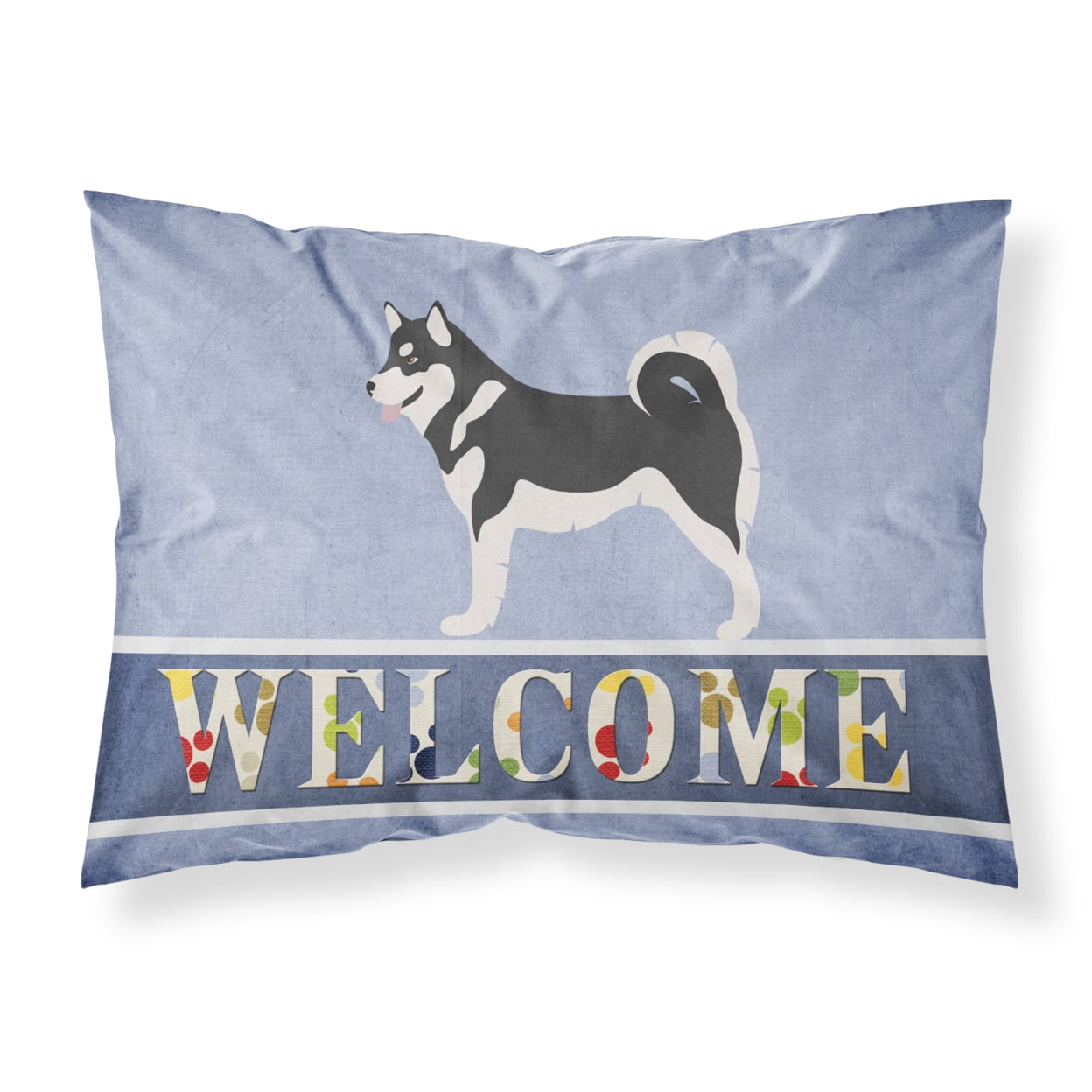 BB8324PILLOWCASE Alaskan Malamute Welcome Fabric Standard Pillowcase