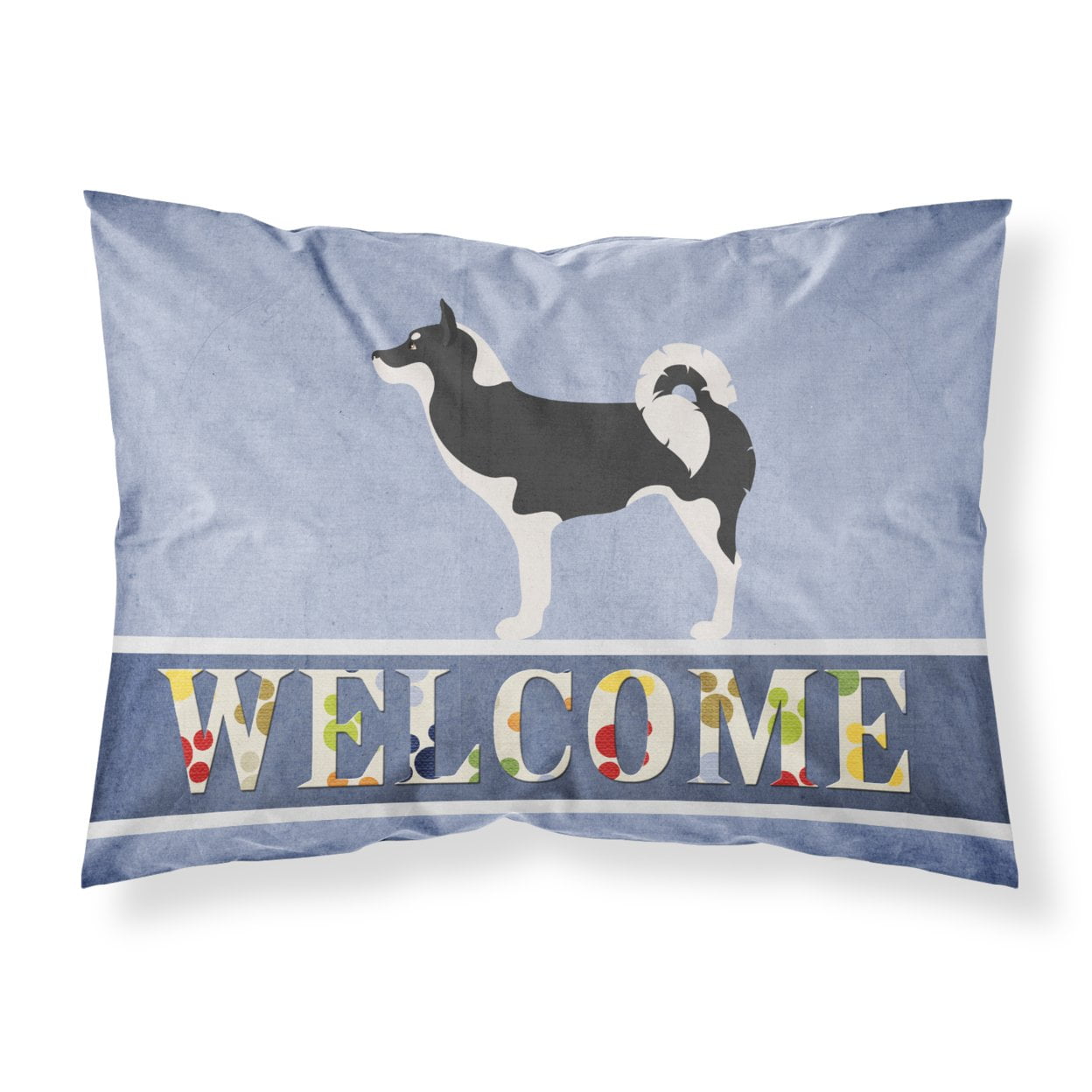 Greenland Dog Welcome Fabric Standard Pillowcase - Multi-Colored - Standard