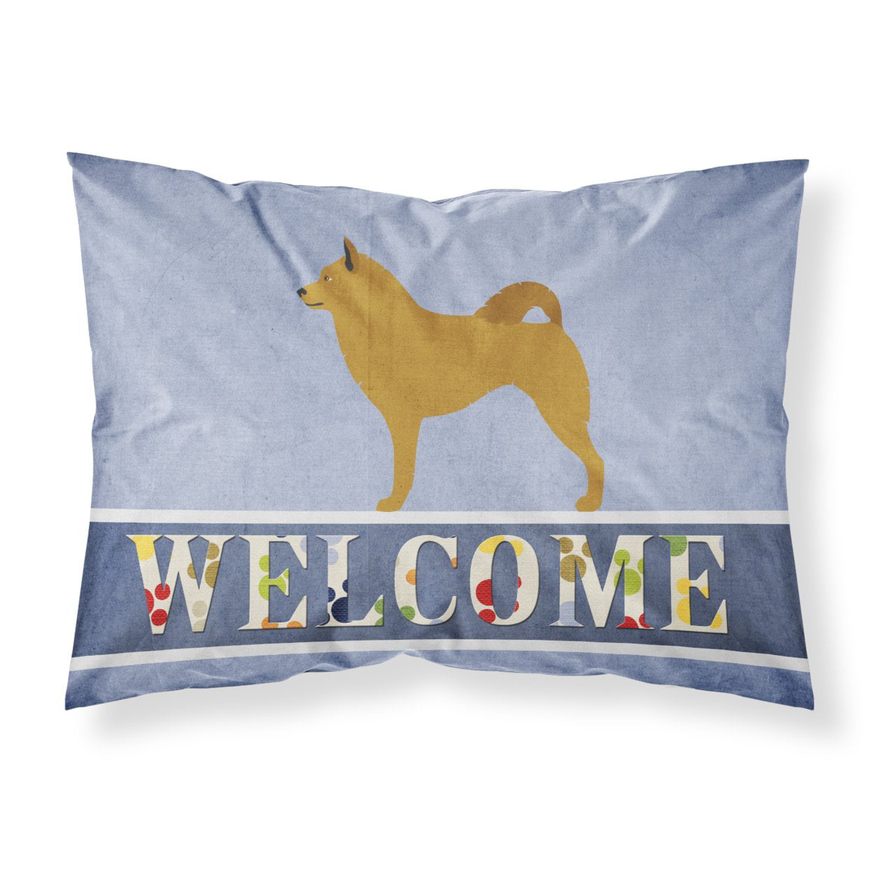BB8343PILLOWCASE Finnish Spitz Welcome Fabric Standard Pillowcase