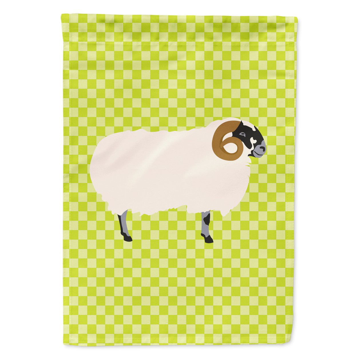 Scottish Blackface Sheep Green Flag Garden Size