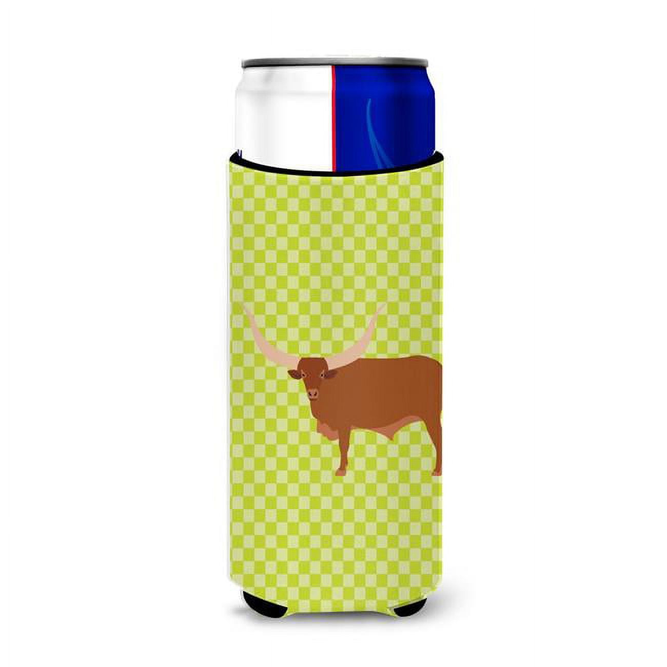 Picture of Carolines Treasures BB7649MUK Ankole-Watusu Cow Green Michelob Ultra Hugger for Slim Cans