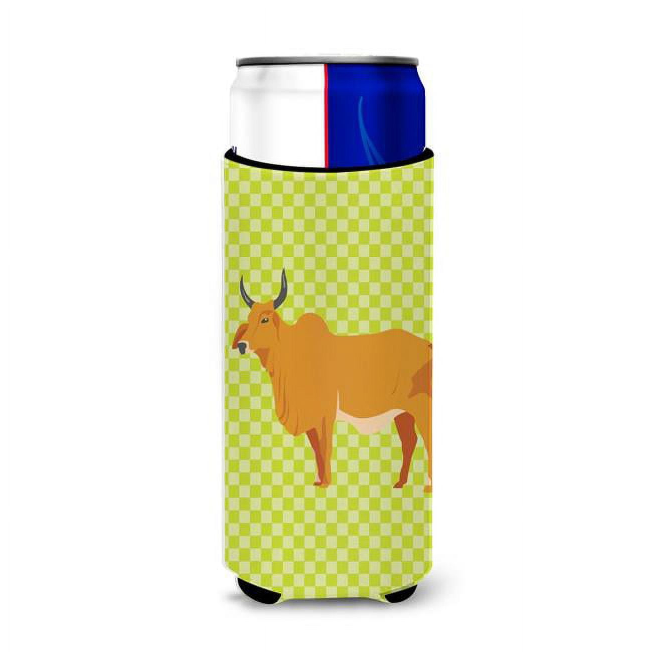 Picture of Carolines Treasures BB7651MUK Zebu Indicine Cow Green Michelob Ultra Hugger for Slim Cans