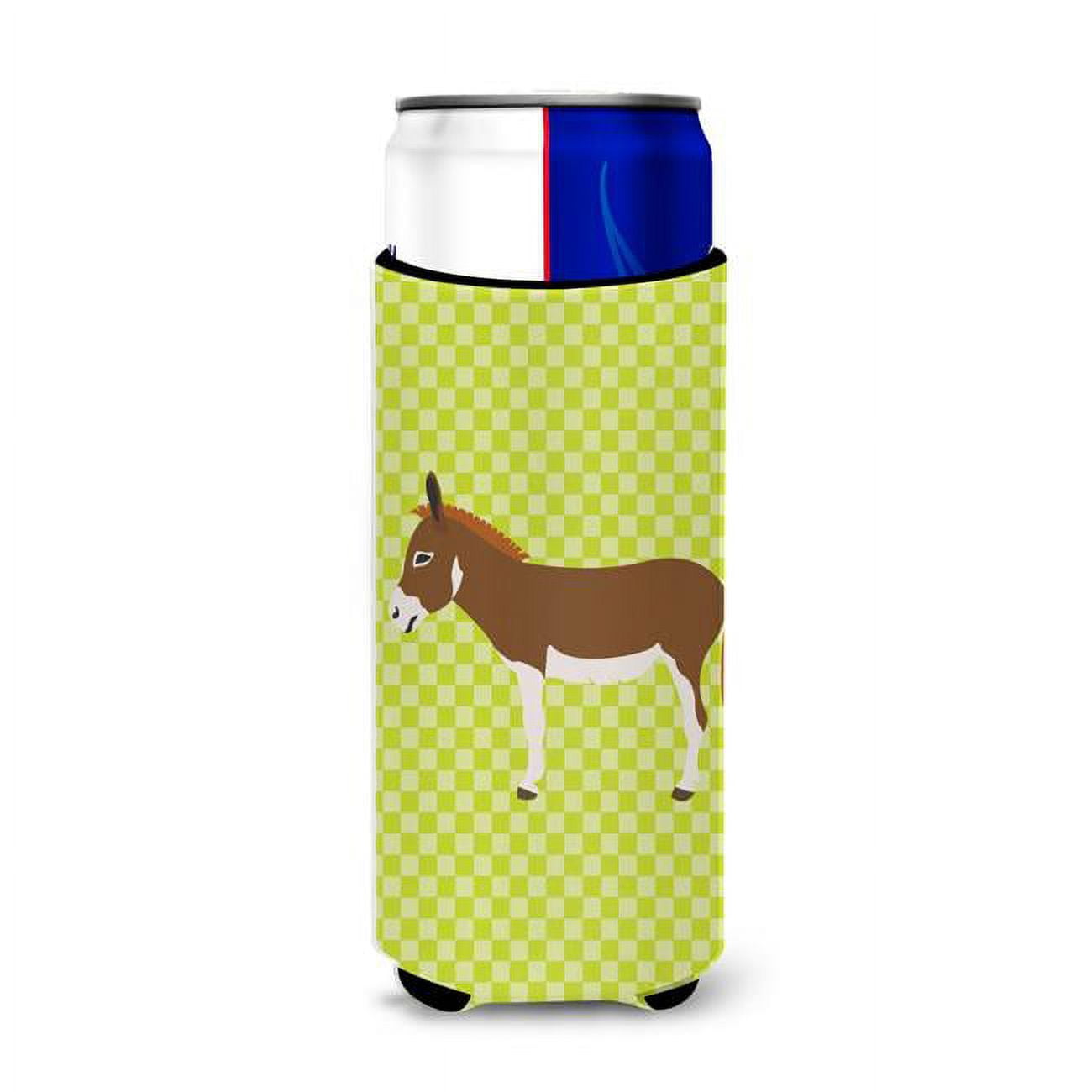 Picture of Carolines Treasures BB7673MUK Miniature Mediterranian Donkey Green Michelob Ultra Hugger for Slim Cans