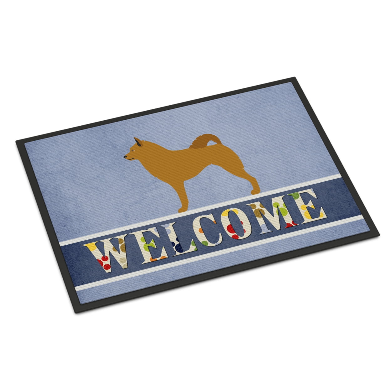 Finnish Spitz Welcome Indoor or Outdoor Mat - 18 x 27 in.