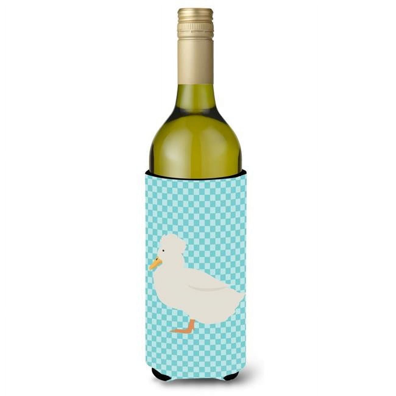 Picture of Carolines Treasures BB8031LITERK Crested Duck Blue Check Wine Bottle Beverge Insulator Hugger