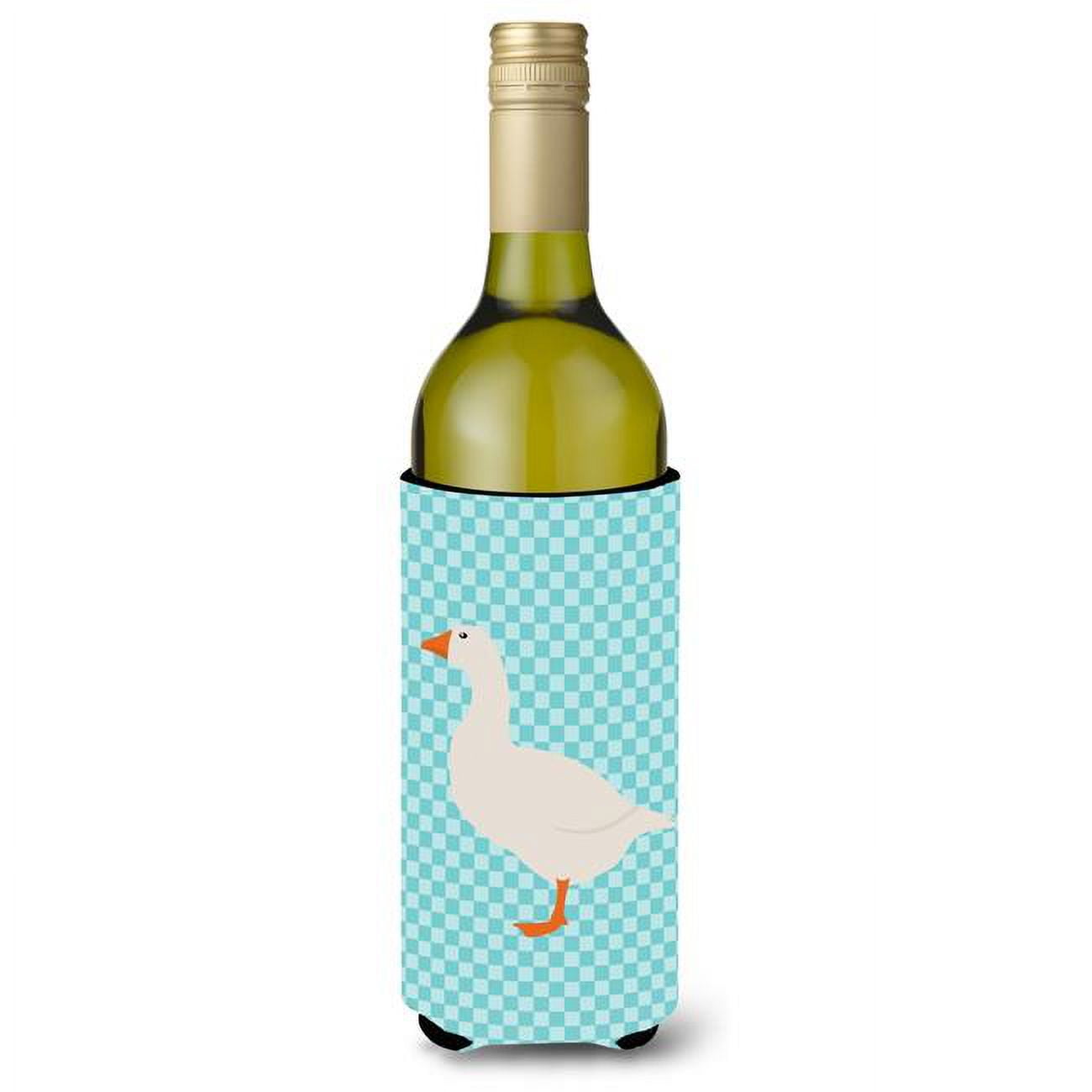 Picture of Carolines Treasures BB8074LITERK Shire Horse Blue Check Wine Bottle Beverge Insulator Hugger