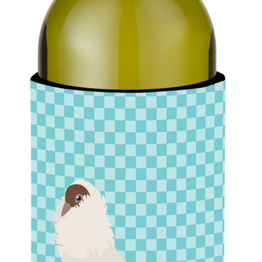 Picture of Carolines Treasures BB8118LITERK German Helmet Pigeon Blue Check Wine Bottle Beverge Insulator Hugger