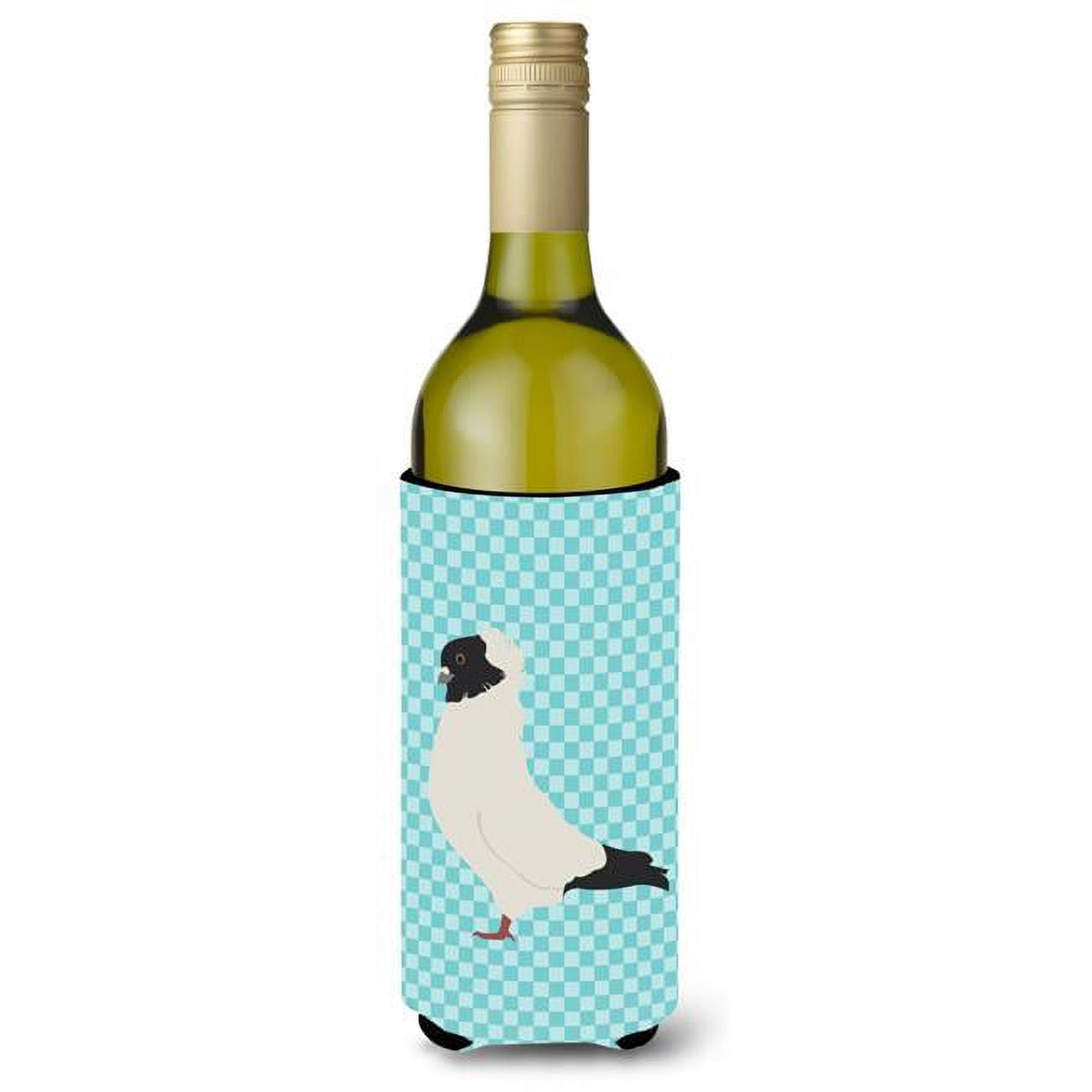 Picture of Carolines Treasures BB8126LITERK Nun Pigeon Blue Check Wine Bottle Beverge Insulator Hugger