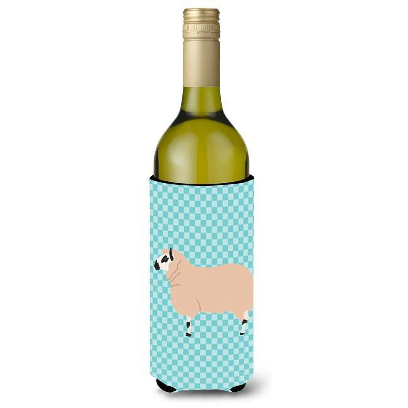 Picture of Carolines Treasures BB8153LITERK Kerry Hill Sheep Blue Check Wine Bottle Beverge Insulator Hugger