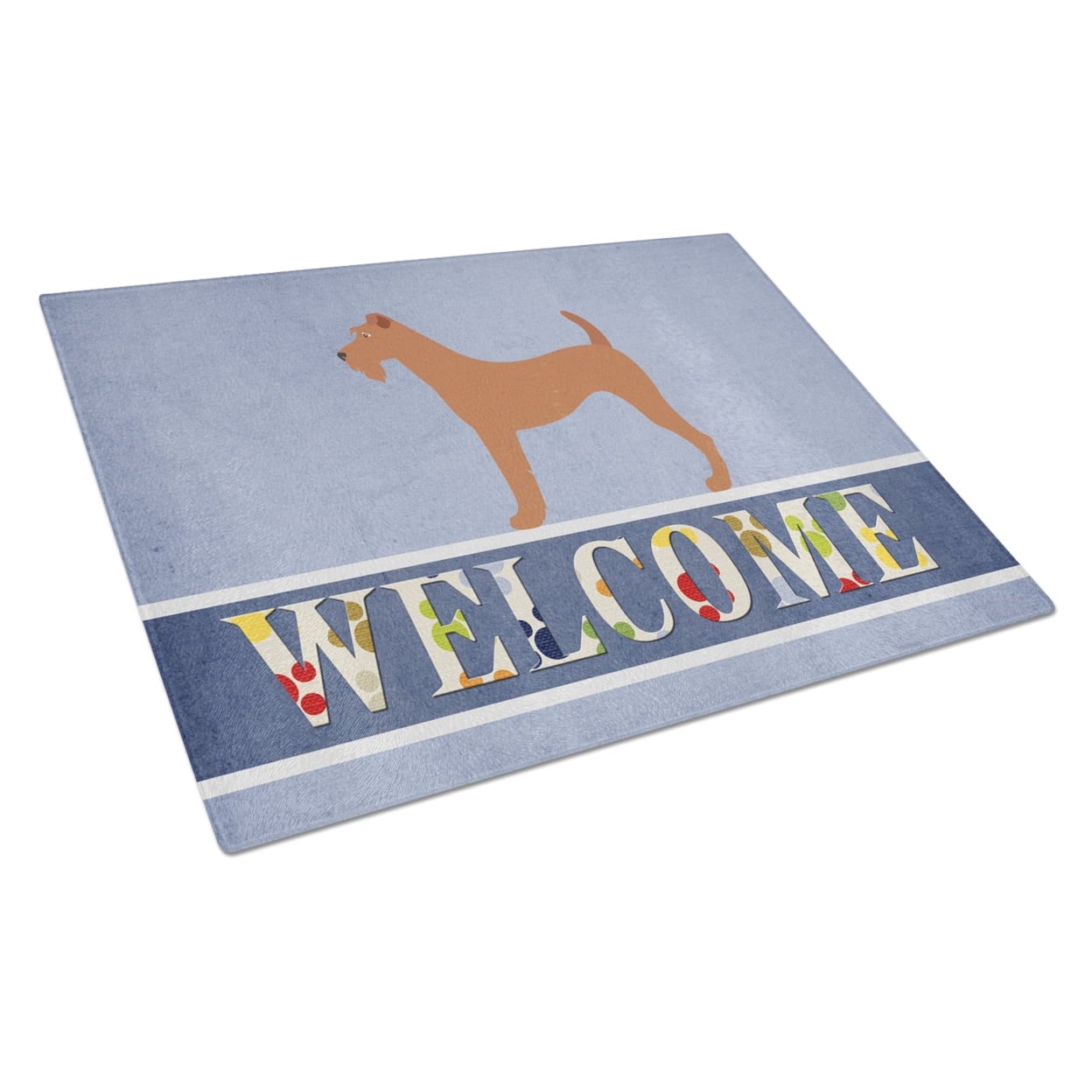 Irish Terrier Welcome Glass Cutting Board - Large