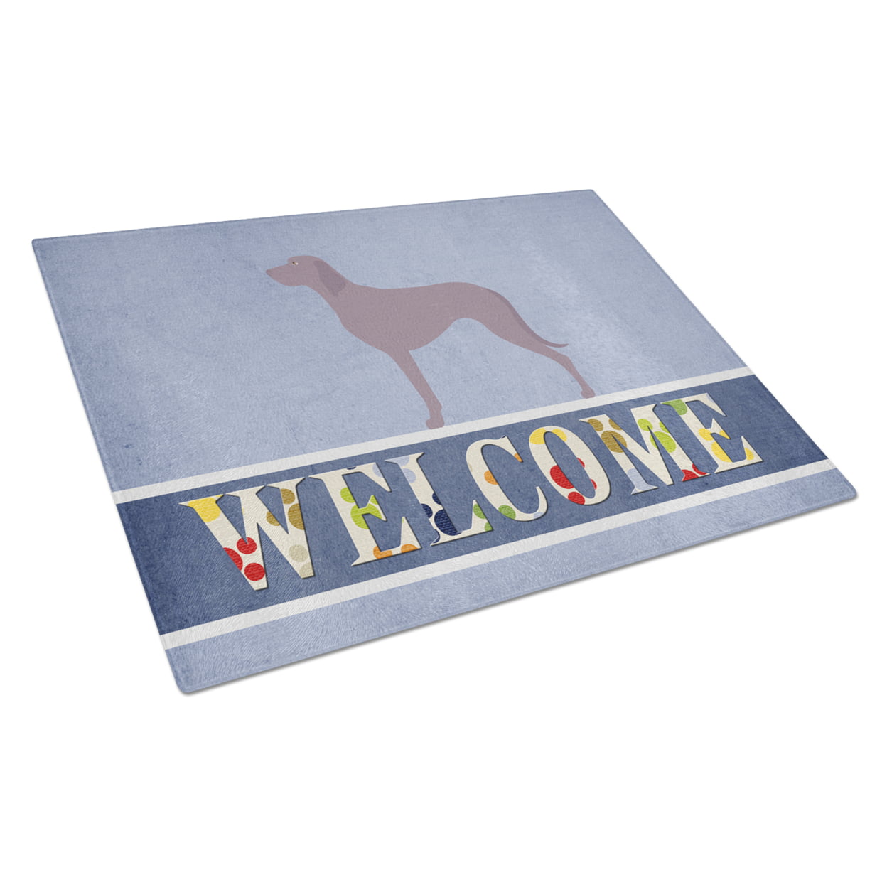 Weimaraner Welcome Glass Cutting Board - Large