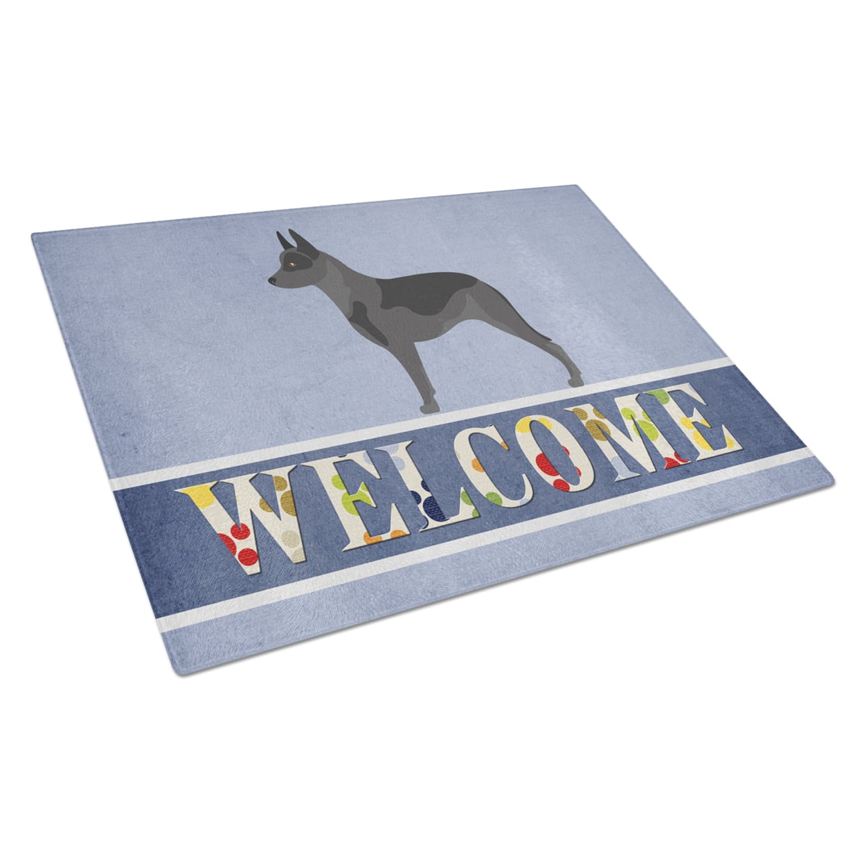 Australian Cattle Dog Welcome Glass Cutting Board - Large