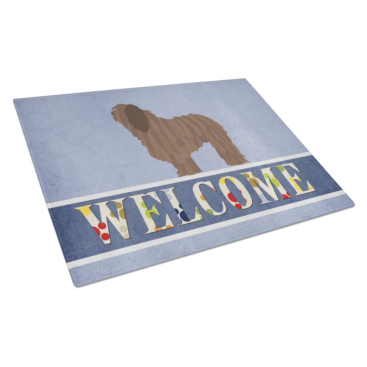BB8291LCB Bergamasco Shepherd Welcome Glass Cutting Board - Large