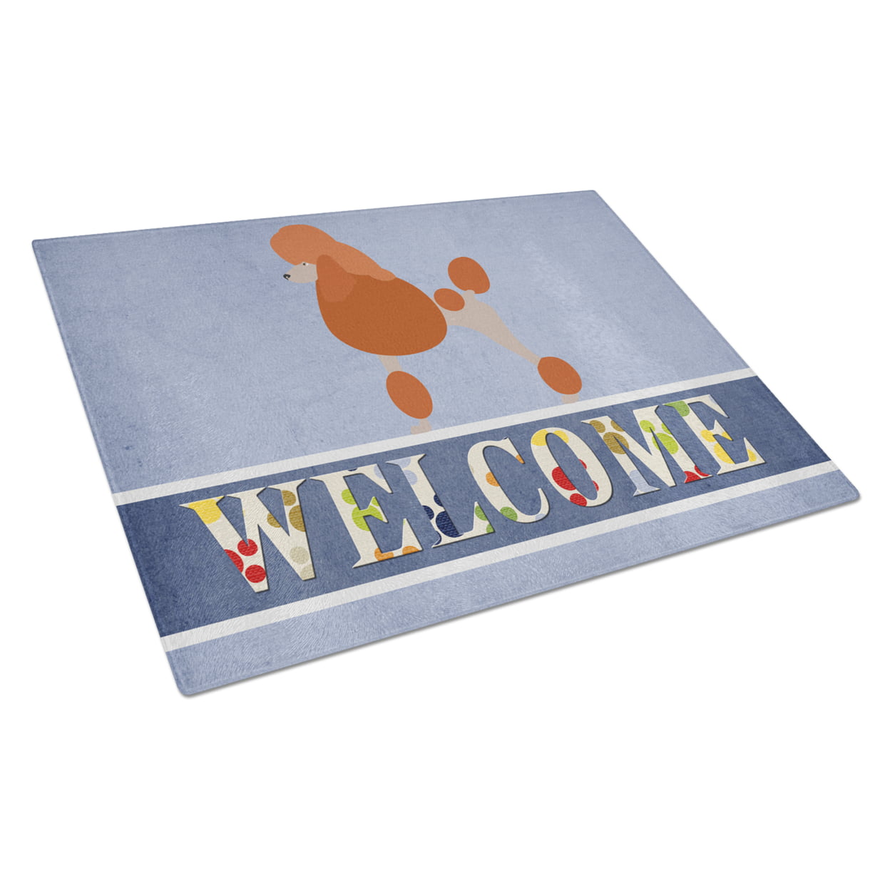 Royal Poodle Welcome Glass Cutting Board - Large