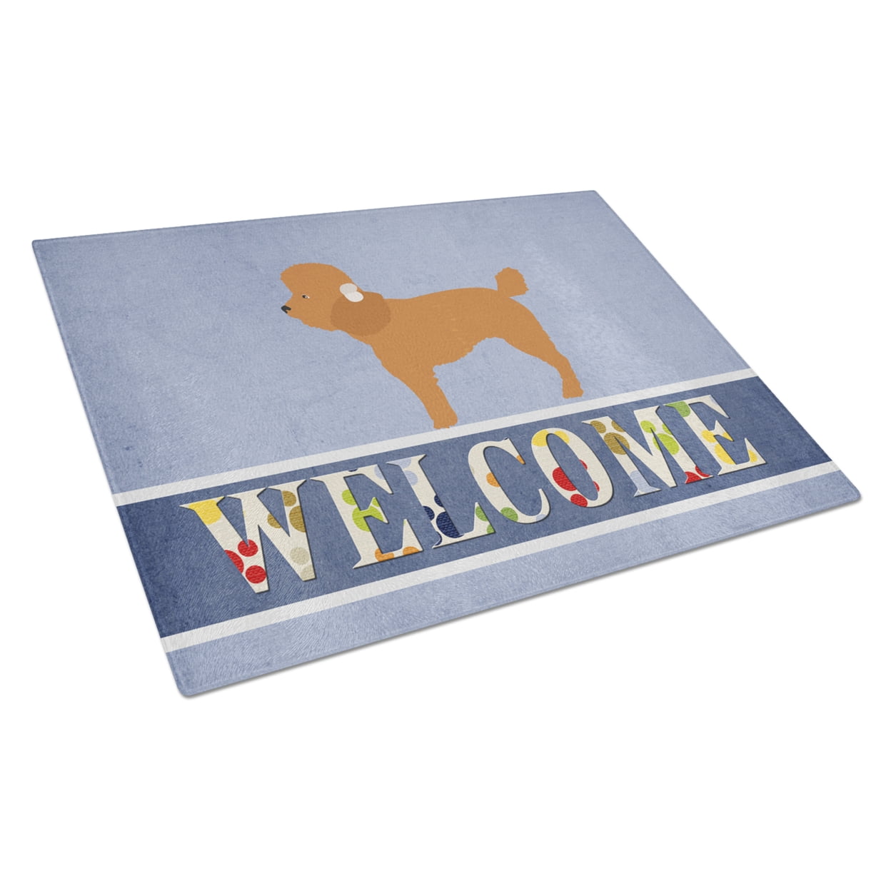 Toy Poodle Welcome Glass Cutting Board - Large
