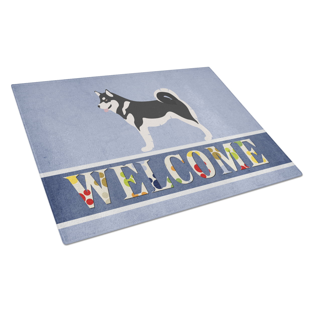 Alaskan Malamute Welcome Glass Cutting Board - Large