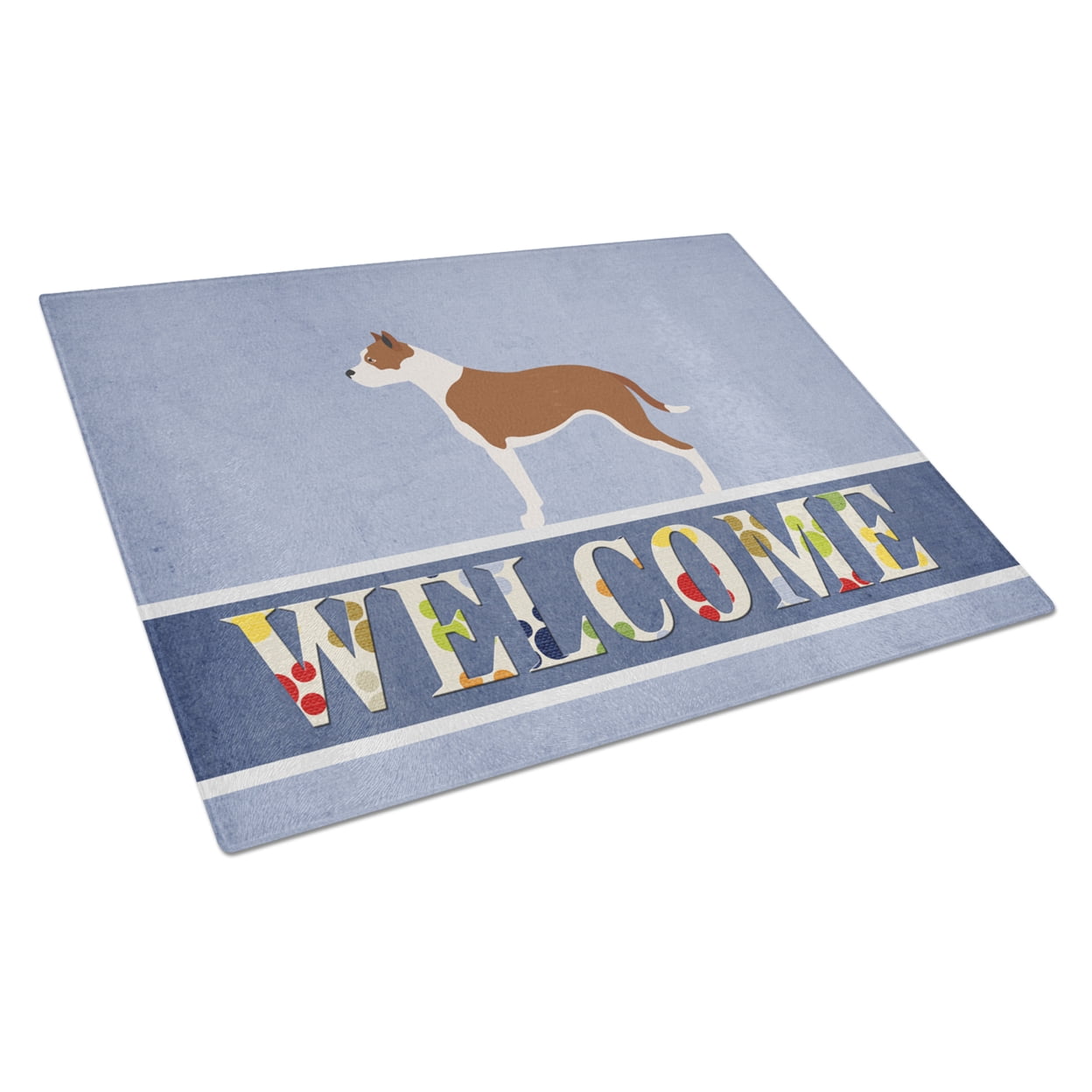 Pit Bull Terrier Welcome Glass Cutting Board - Large