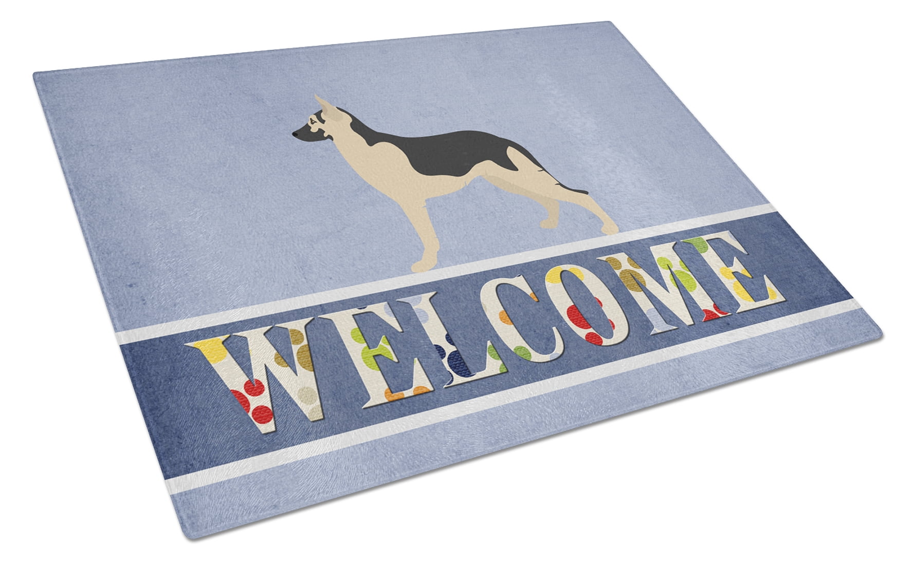 German Shepherd Welcome Glass Cutting Board - Large