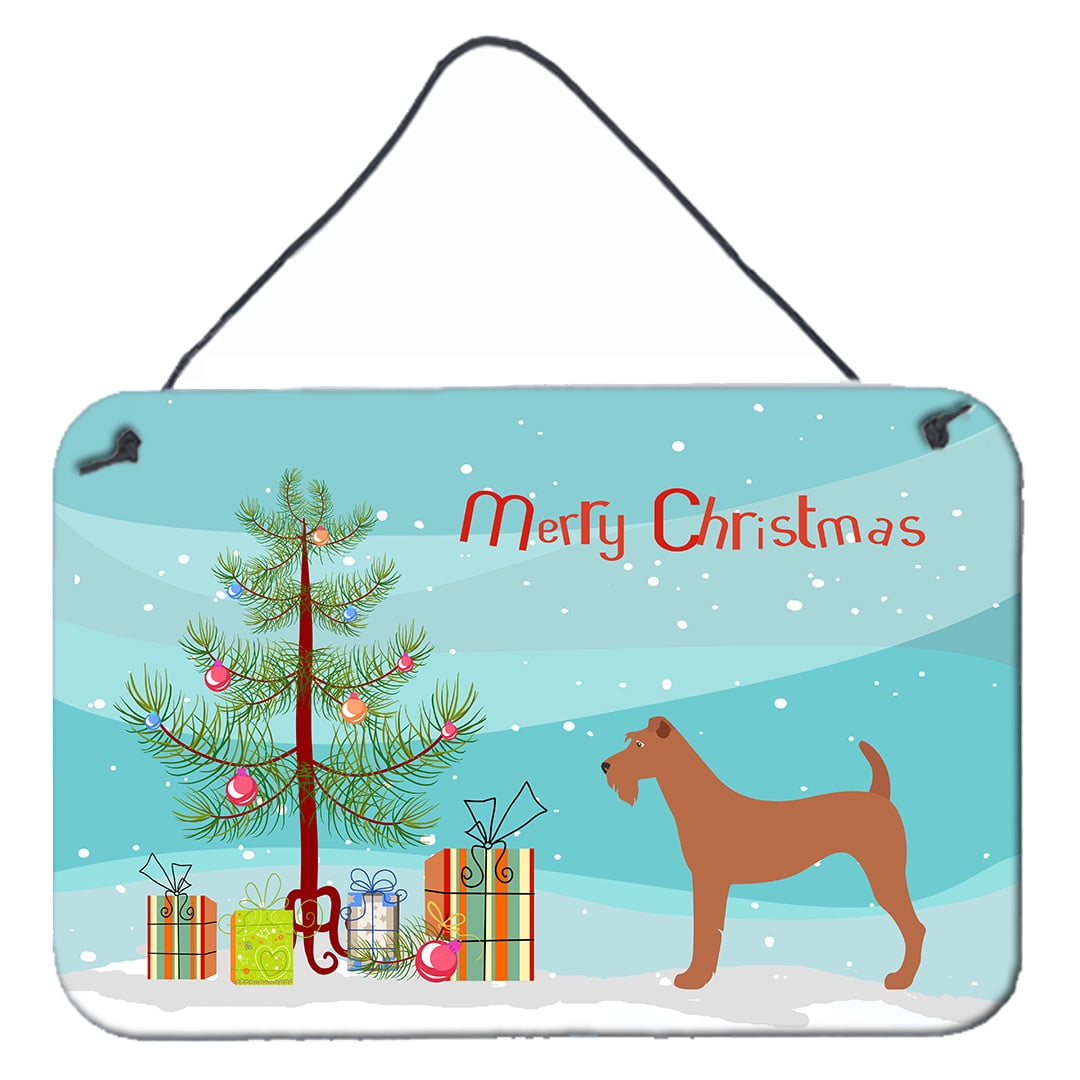 Picture of Carolines Treasures BB8438DS812 Irish Terrier Christmas Wall or Door Hanging Prints