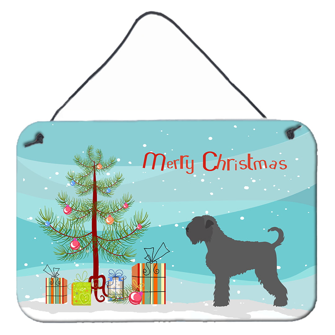 Picture of Carolines Treasures BB8455DS812 Black Russian Terrier Christmas Wall or Door Hanging Prints