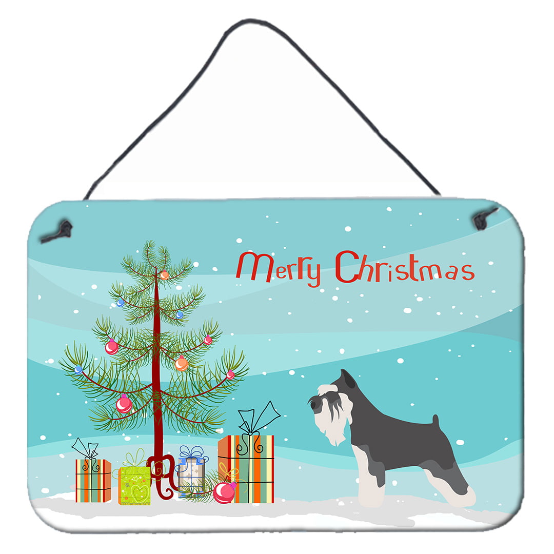 Picture of Carolines Treasures BB8460DS812 Miniature Schnauzer Christmas Wall or Door Hanging Prints