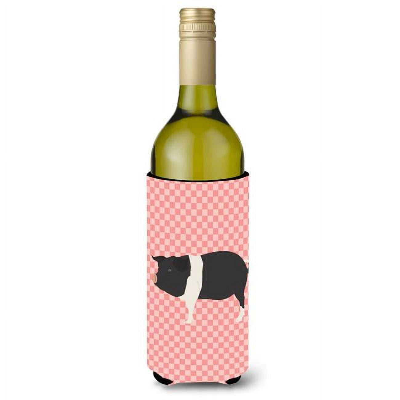 Picture of Carolines Treasures BB7939LITERK Hampshire Pig Pink Check Wine Bottle Beverge Insulator Hugger