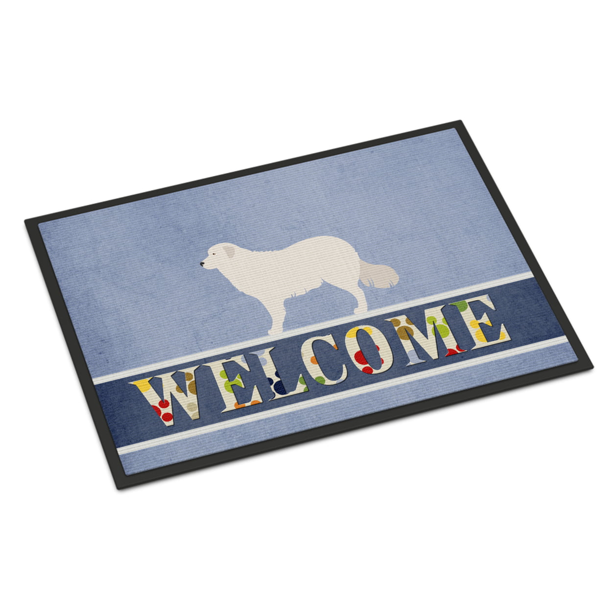 Kuvasz Welcome Indoor or Outdoor Mat - Multicolor - 24 x 36 in.