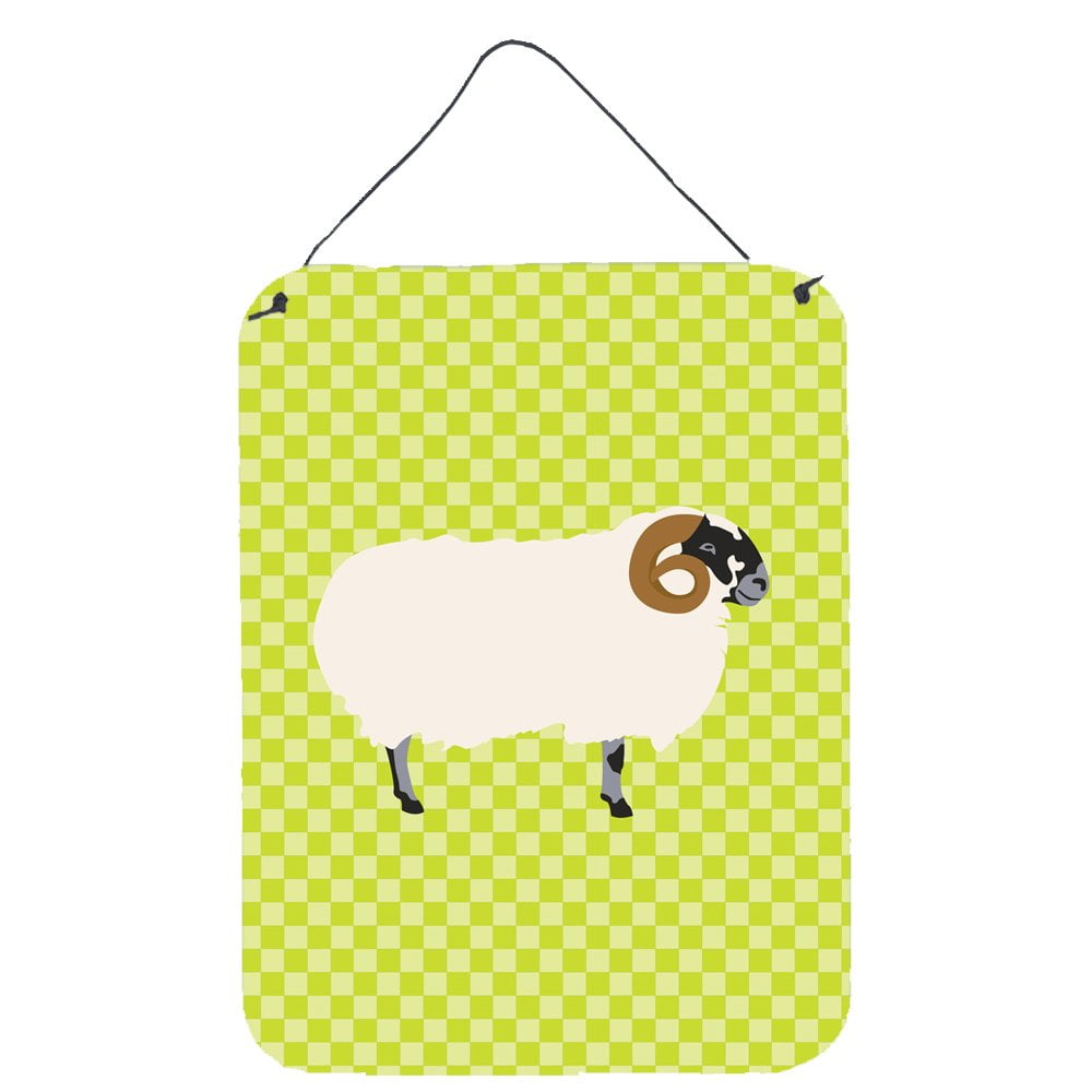 BB7799DS1216 Scottish Blackface Sheep Green Wall or Door Hanging Prints