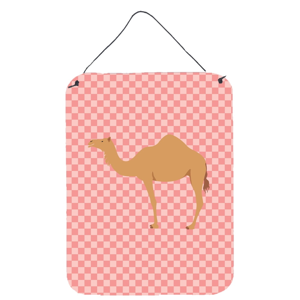 BB7817DS1216 Arabian Camel Dromedary Pink Check Wall or Door Hanging Prints