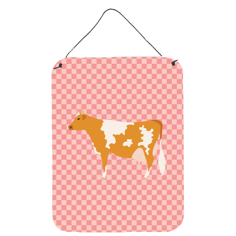 BB7821DS1216 Guernsey Cow Pink Check Wall or Door Hanging Prints