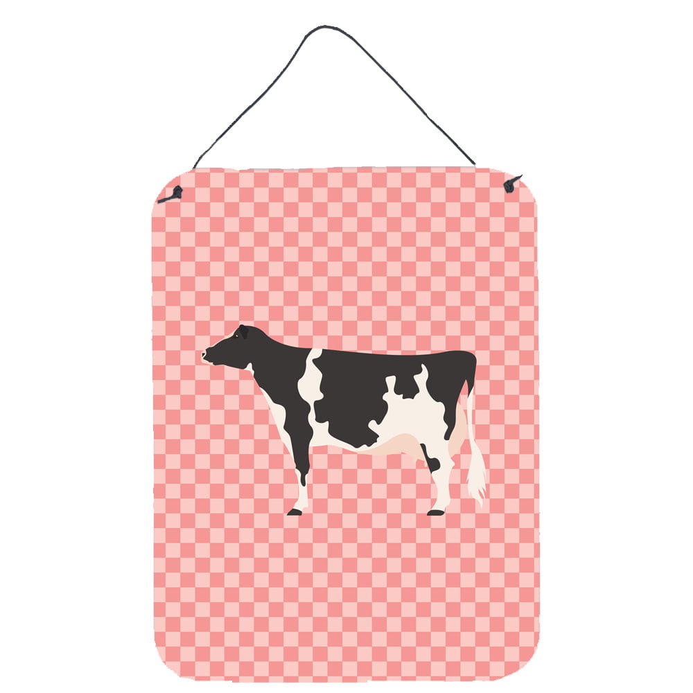 BB7822DS1216 Holstein Cow Pink Check Wall or Door Hanging Prints