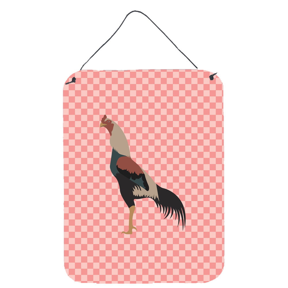 BB7838DS1216 Kulang Chicken Pink Check Wall or Door Hanging Prints