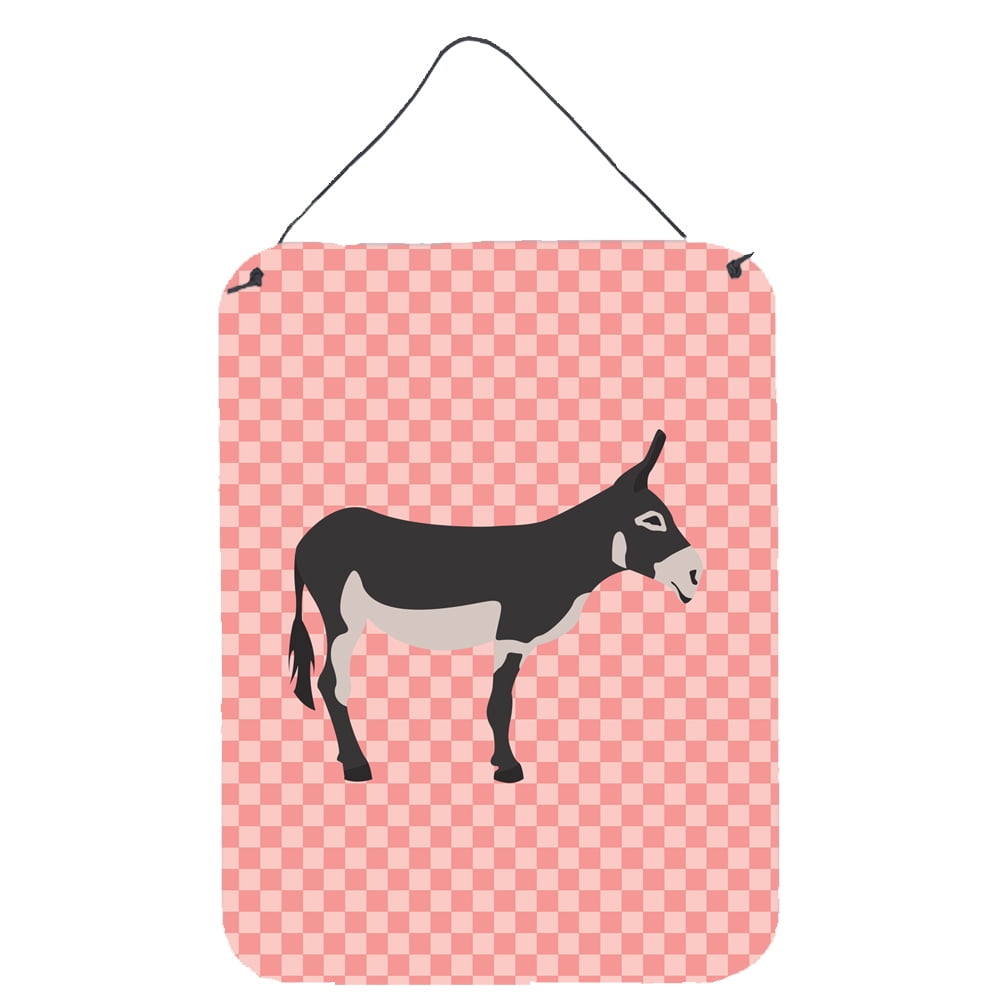 BB7844DS1216 American Mammoth Jack Donkey Pink Check Wall or Door Hanging Prints
