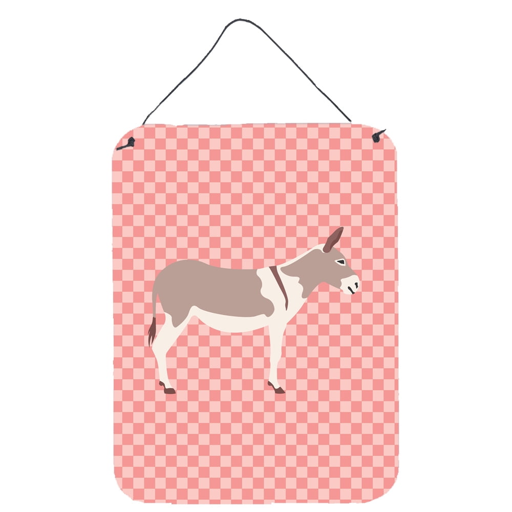 BB7846DS1216 Australian Teamster Donkey Pink Check Wall or Door Hanging Prints
