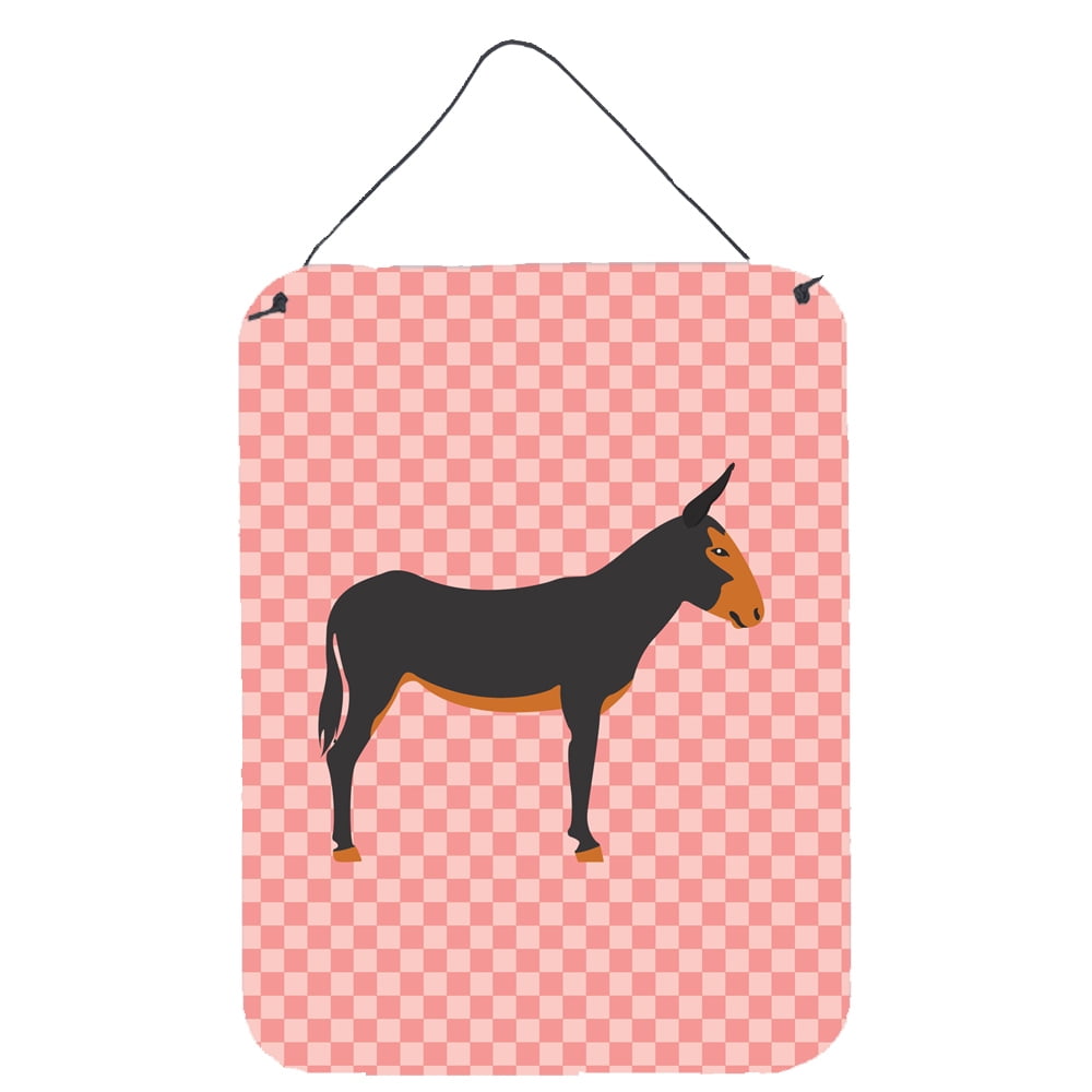 BB7855DS1216 Catalan Donkey Pink Check Wall or Door Hanging Prints