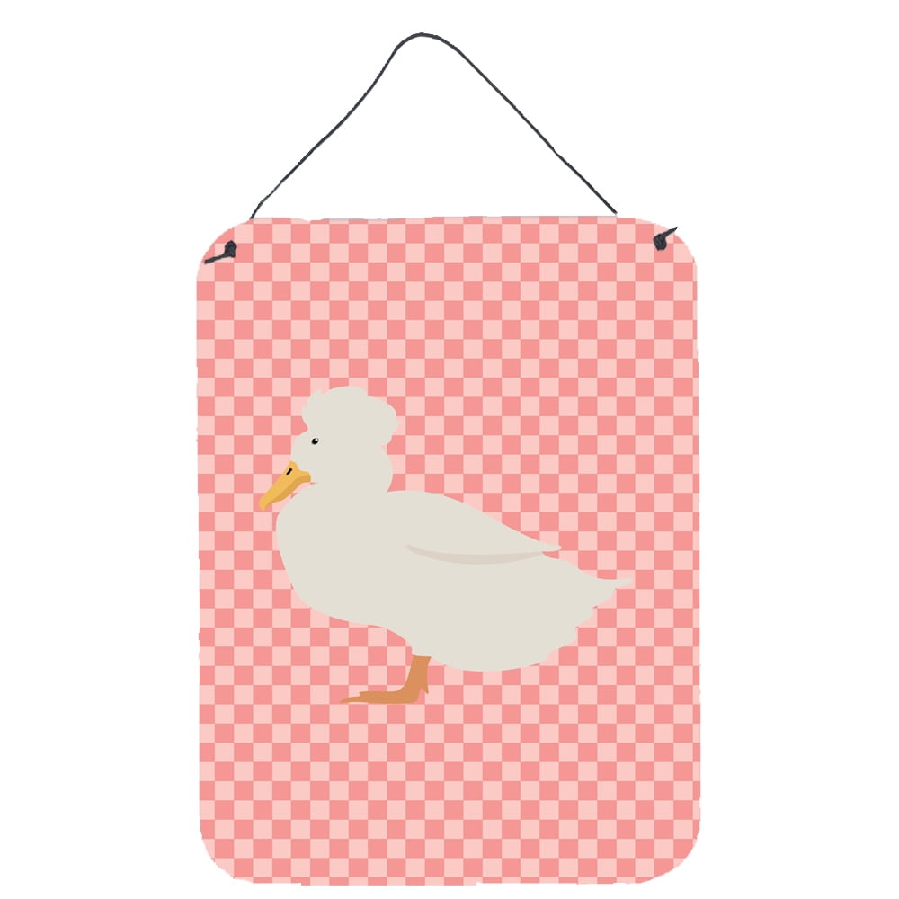 BB7857DS1216 Crested Duck Pink Check Wall or Door Hanging Prints