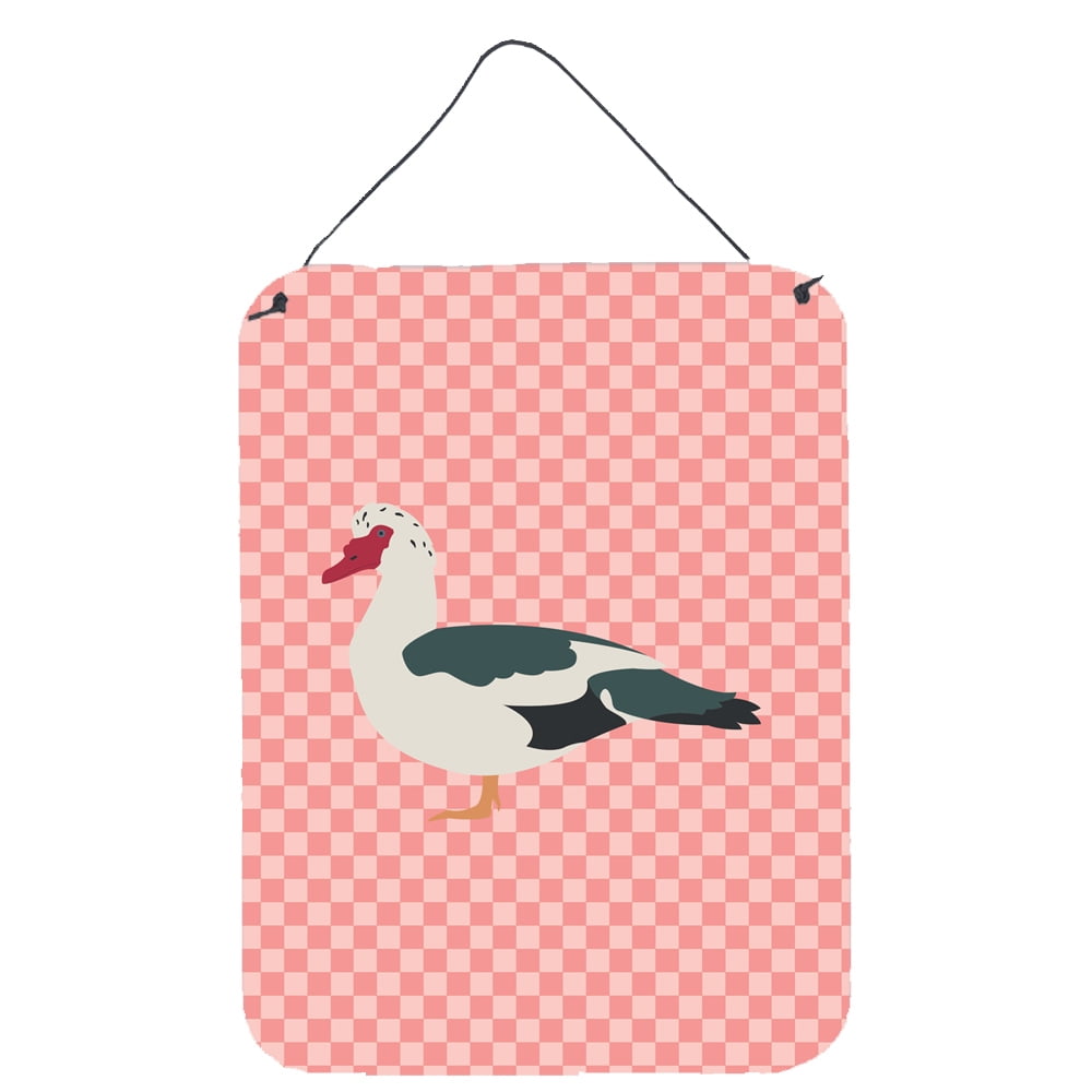 BB7864DS1216 Muscovy Duck Pink Check Wall or Door Hanging Prints