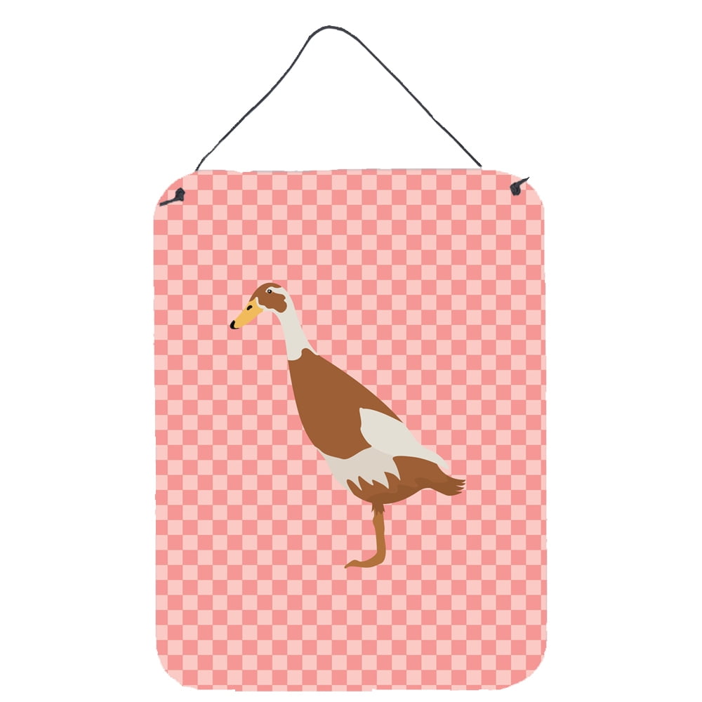 BB7865DS1216 Indian Runner Duck Pink Check Wall or Door Hanging Prints
