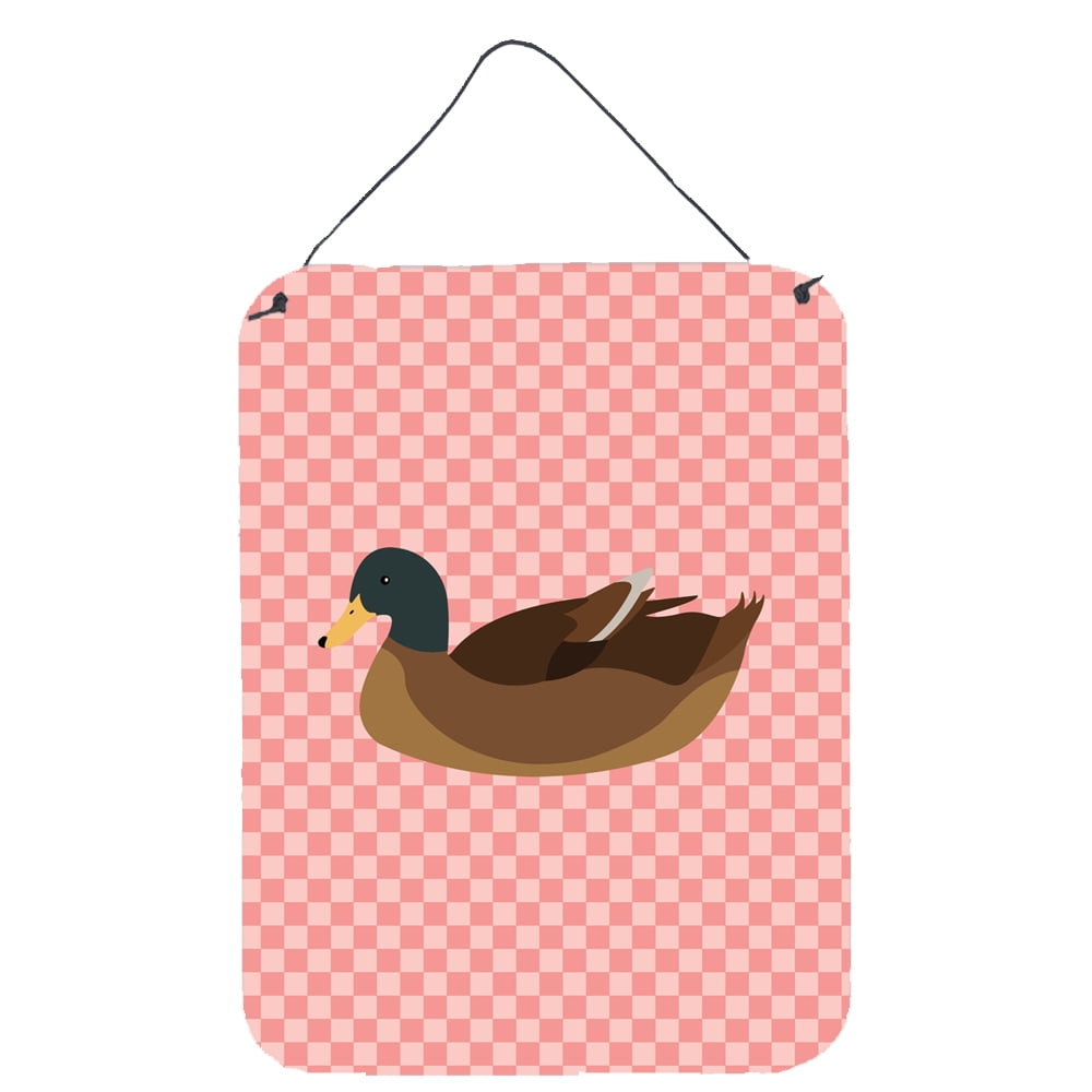 BB7866DS1216 Khaki Campbell Duck Pink Check Wall or Door Hanging Prints