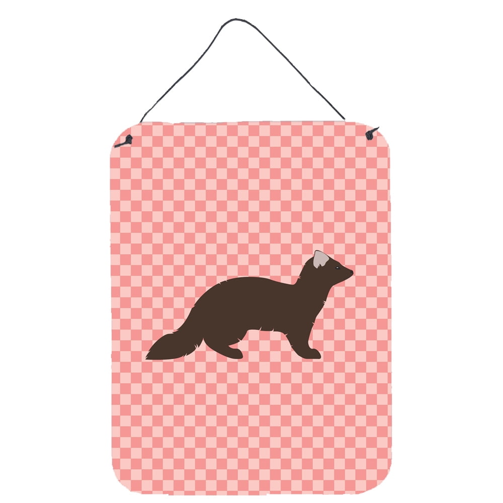 BB7869DS1216 Sable Marten Pink Check Wall or Door Hanging Prints
