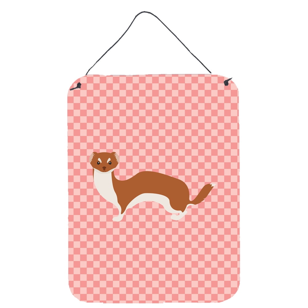 BB7870DS1216 Weasel Pink Check Wall or Door Hanging Prints