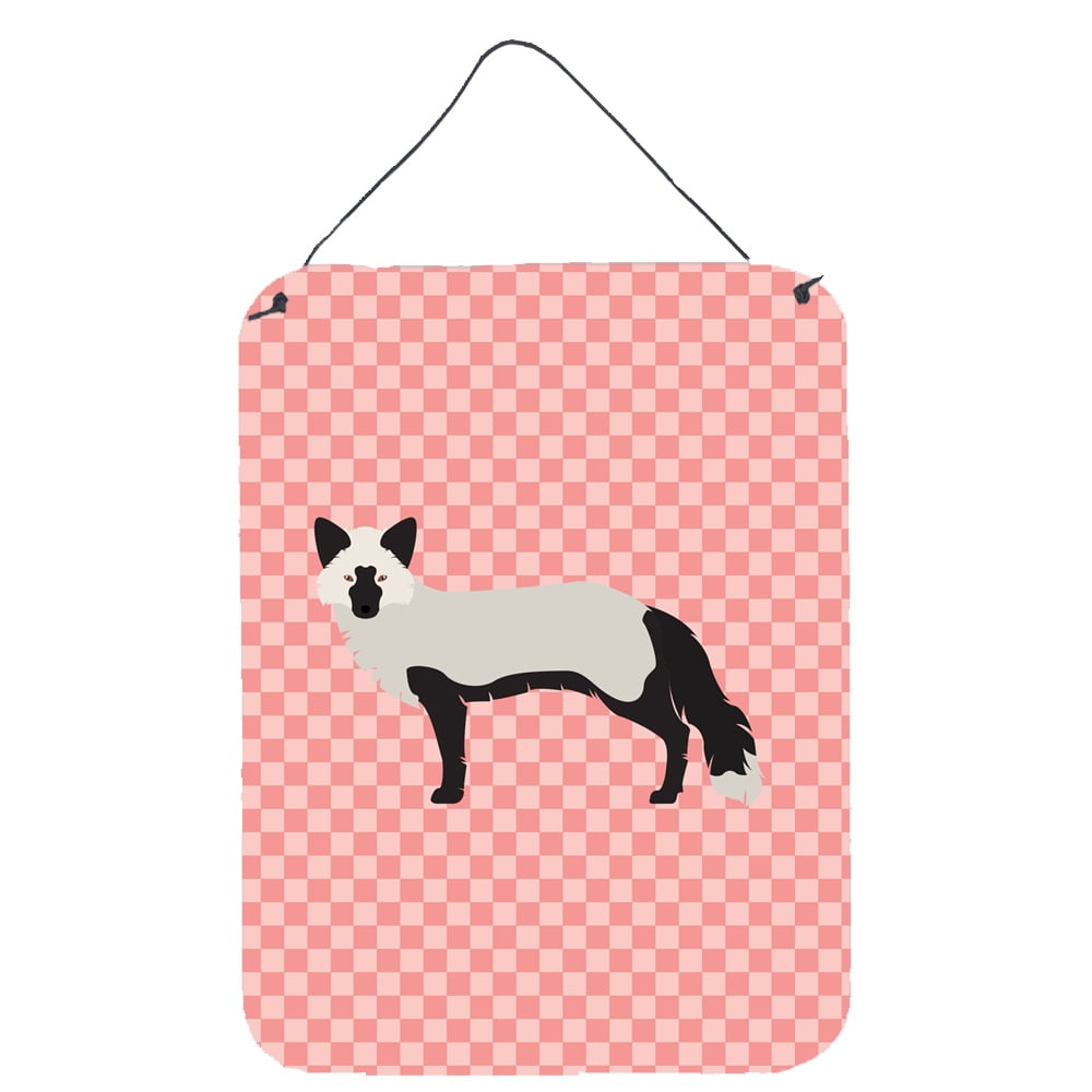 BB7871DS1216 Silver Fox Pink Check Wall or Door Hanging Prints