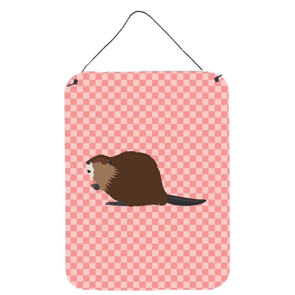 BB7873DS1216 Eurasian Beaver Pink Check Wall or Door Hanging Prints