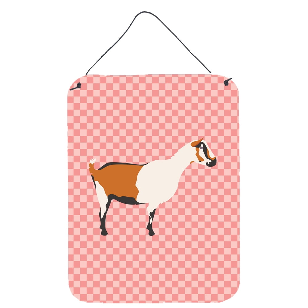 BB7880DS1216 Alpine Goat Pink Check Wall or Door Hanging Prints