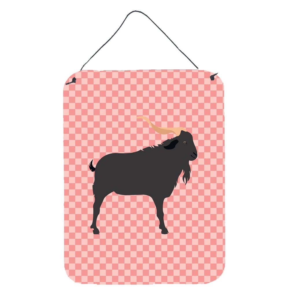 BB7882DS1216 Verata Goat Pink Check Wall or Door Hanging Prints