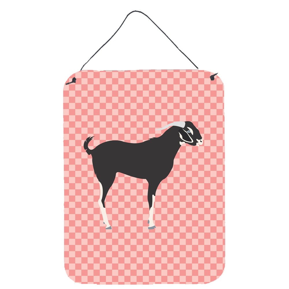BB7884DS1216 Black Bengal Goat Pink Check Wall or Door Hanging Prints