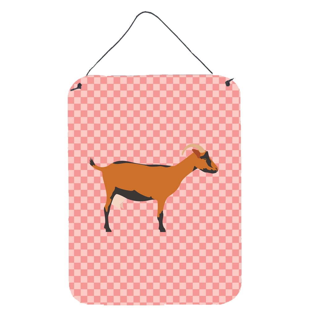 BB7888DS1216 Oberhasli Goat Pink Check Wall or Door Hanging Prints
