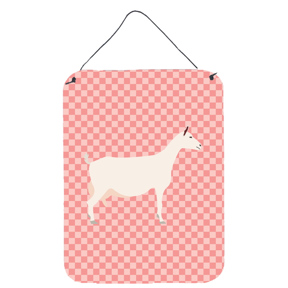 BB7889DS1216 Saanen Goat Pink Check Wall or Door Hanging Prints